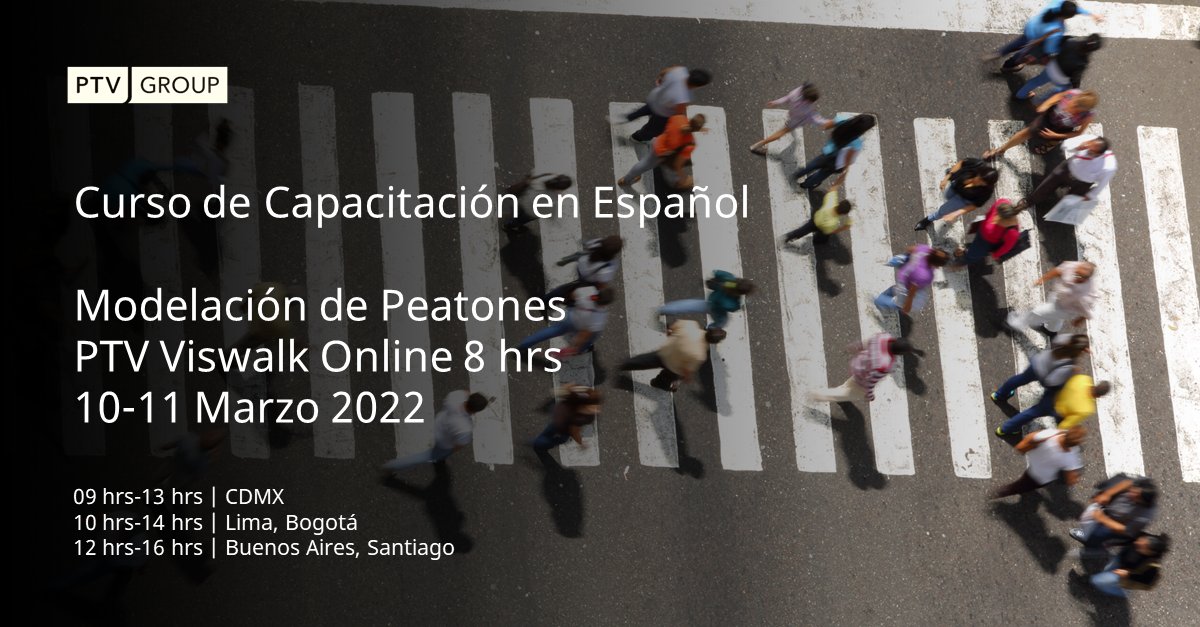 PTV_AL's tweet photo. Aprenderemos los principios básicos del modelo de comportamiento peatonal de #PTV Viswalk. Dirigido no solamente a los ingenieros especializados en tránsito, sino también a arquitectos y personas relacionadas con el diseño de instalaciones. Registro ⬇️
 https://t.co/nEmsqQqtAR https://t.co/o2Ou2WNllK