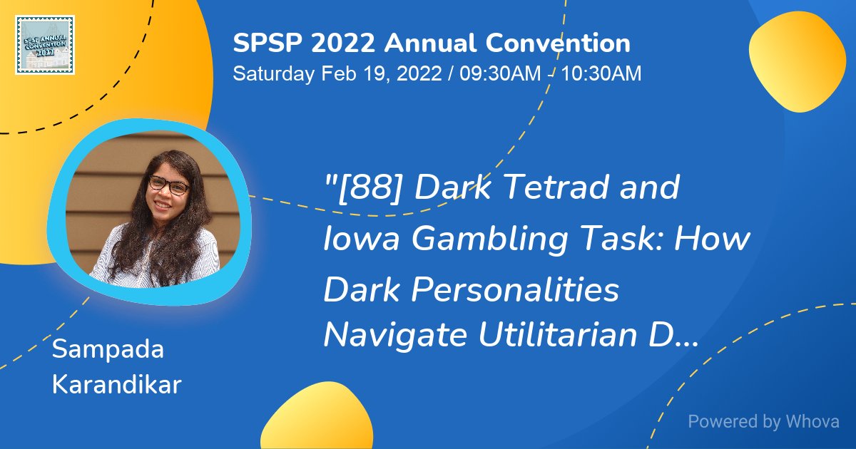 sampada_sk's tweet photo. So excited to present my first ever conference poster at the #SPSP2022 Annual Convention! 

The study was conceptualized and done with @hansika_kapoor at @monkprayogshala and additionally guided by my mentor at the @unevadareno.

https://t.co/PKFshrdxZj https://t.co/JHdf5VQcXY