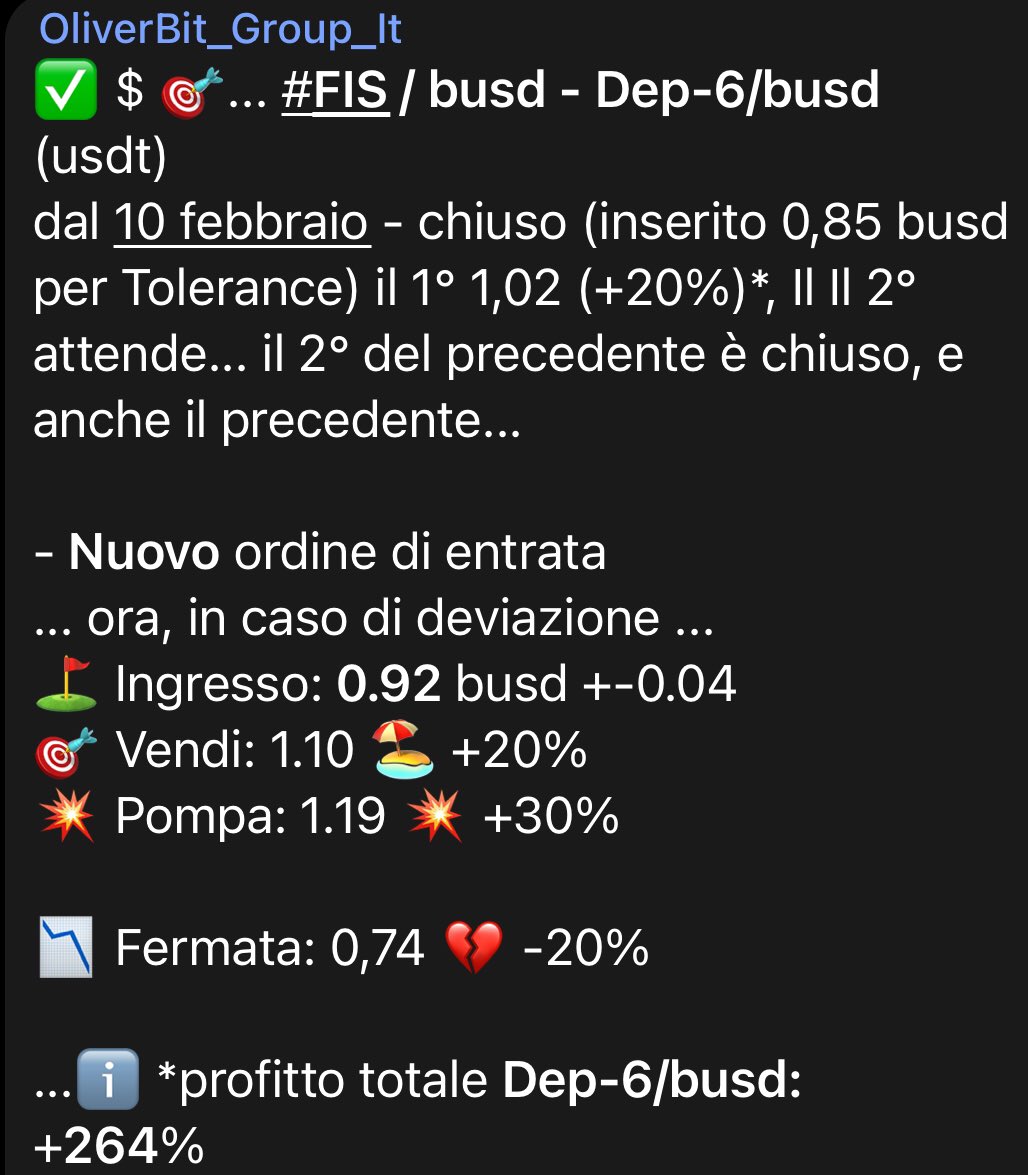 oliverbitgroup's tweet photo. FIS +20% Nuovo ingresso 0.92(+-400) https://t.co/rtf4OTbza8 #FIS #ALTS #CRYPTO #BNB #BTC #OLX #OLBITX https://t.co/nfgh3ECM43