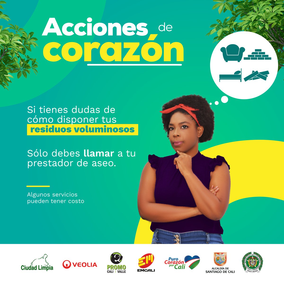 UaespCali's tweet photo. 🤔 ¿No sabes qué hacer con tus residuos voluminosos? 🧱🪑🛏️🚛👷 Solo debes de contactar al tu operador de aseo y programar cita de recolección. Estas son #AccionesDeCorazón por Cali #TeQueremosCali 💙❤️💚 https://t.co/PKqGFujWrE