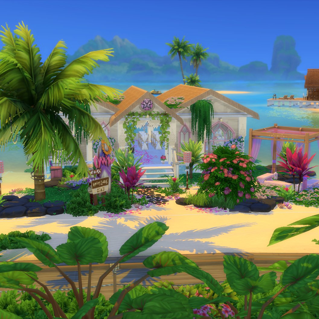 hi11aryyyy's tweet photo. My #SmallSimsieShell entry 🌴💍
couldn't help but build a wedding venue with all the excitement for the new pack. The views on this lot are beautiful 😍 #ShowUsYourBuilds #sims4 https://t.co/pSBj5E5BVO