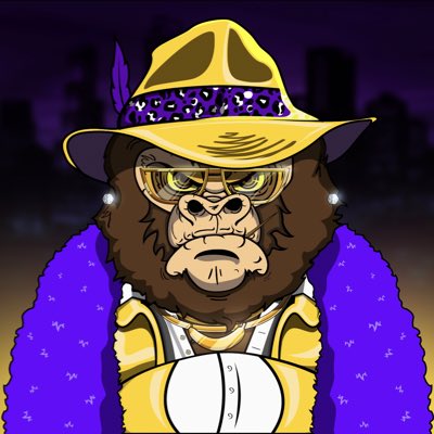 Mr_Stronghandss's tweet photo. Can’t believe I just won the @AngryGorillaCB OG giveaway. This Golden Gorilla Pimp is the boss of all bosses. Always have the money, don’t make him go Donkey Kong in this bitch. #NewProfilePic #NFT #angrygorilla #pimphandstrong #wheresmymoneysmokey https://t.co/MO2AI2kqvc