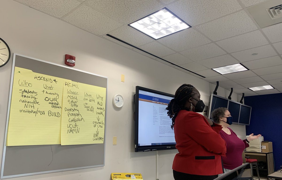 doublemkay's tweet photo. This week in SCOM we welcomed our new partners! 

In the coming weeks we will be working closely with @msu_ascend and RCMI to develop new creative strategies. A huge thanks to Gillian Silver and Dr. Valerie Odero-Marah for speaking with us. We only go up from here!

💙🧡 #SCOMUP https://t.co/vmOVd9eKvD