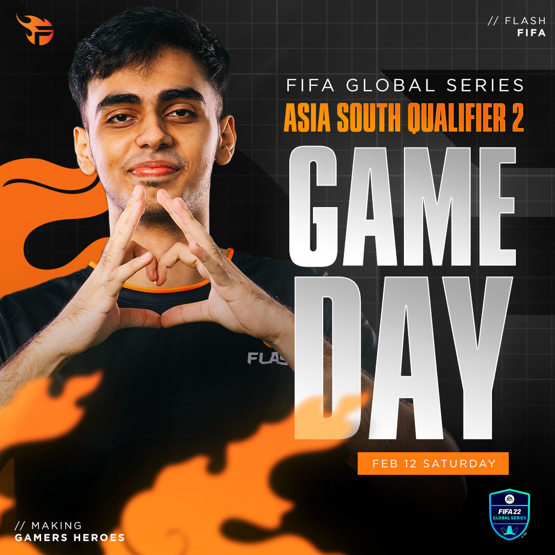 teamflash_gg's tweet photo. ππππ πππ | Team Flash FIFA
Get the ball rolling with our #FlashFIFA teamβ½
Keep your eye on the ball later at 12:00 PM (SGT)πΈπ¬ in the FIFA 22 Global Series - Asia South Qualifier #2π
#TeamFlash #MakingGamersHeroes #FIFA22 https://t.co/n2Z3GYqDjU