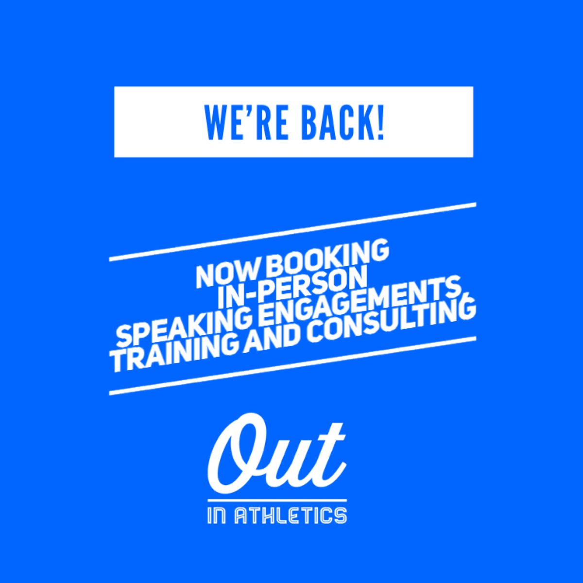 We’re back! After taking some time away from traveling during the pandemic, Out In Athletics is ready to join you in-person! Send a dm for more info, running some special offers during the month of February. #OutInAthletics