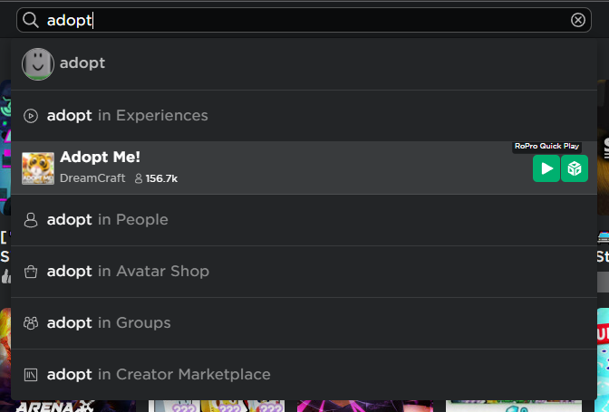 RoPro Roblox Extension on X: The RoPro Experience Quick Search feature  is back, with additional updates coming soon!  / X