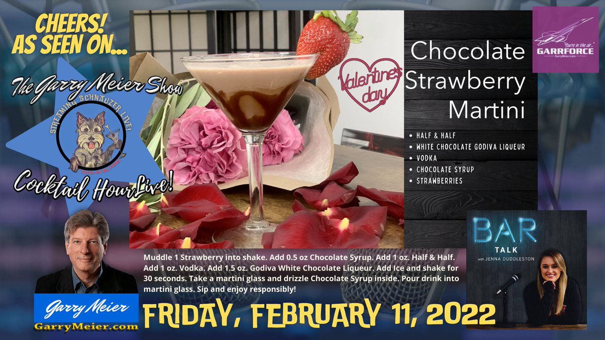 Here's how to make the Valentine's Day Chocolate Strawberry Martini <a href="/jennaduddleston/">Jenna Duddleston</a> made on The Garry Meier Show Cocktail Hour LIVE, Friday, February 11, 2022. Watch a demonstration on a replay on the GarrforceLIVE You Tube Channel: bit.ly/garrforce