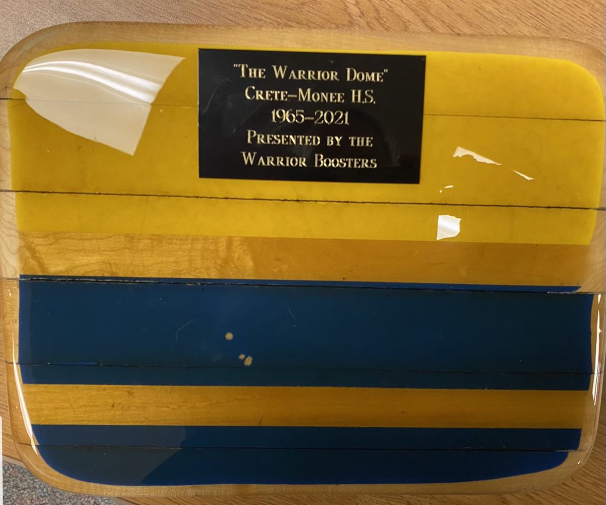 CmhsWarrior's tweet photo. Warrior Boosters had the honor to present Mr.Lagger with a clipboard &amp; pen made from pieces of the Dome flooring, as well as a Warrior Zip-Up.  Boosters recognizes the dedication and commitment to countless amount of students &amp; athletes.  Wishing him the best at retirement https://t.co/7VUn6k8SOO