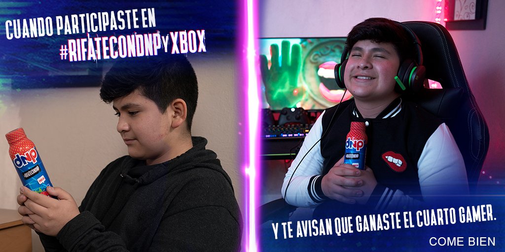 danuptv's tweet photo. ⚡Tadeo P, you win⚡ Te rifaste en la última partida y ahora eres parte de los que lograron acumular sus #DNPCodes para llevarse el #CuartoGamer. #RífateConDNP y Xbox. 🎮🏆 https://t.co/xXaYnRlRhk