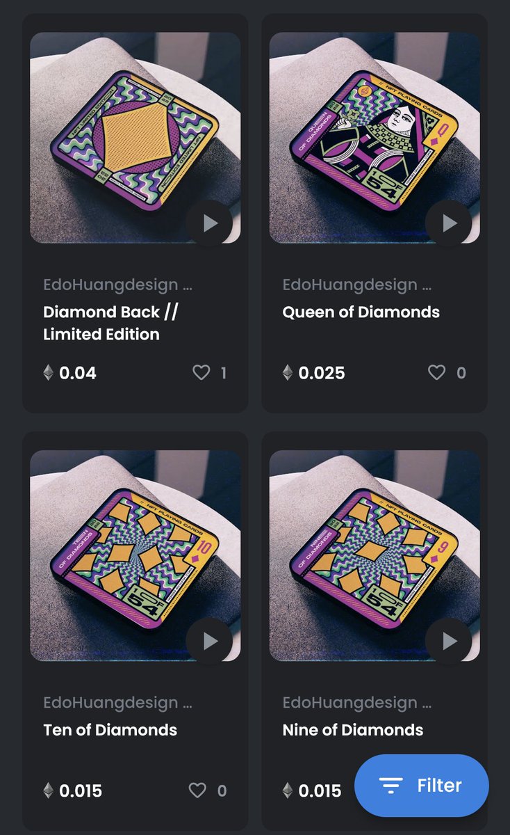 The way i created diamond art is combining the static illusion image so people see it moving although its just an image. 

#nft #art #playingcards #cardporn #NFTartist