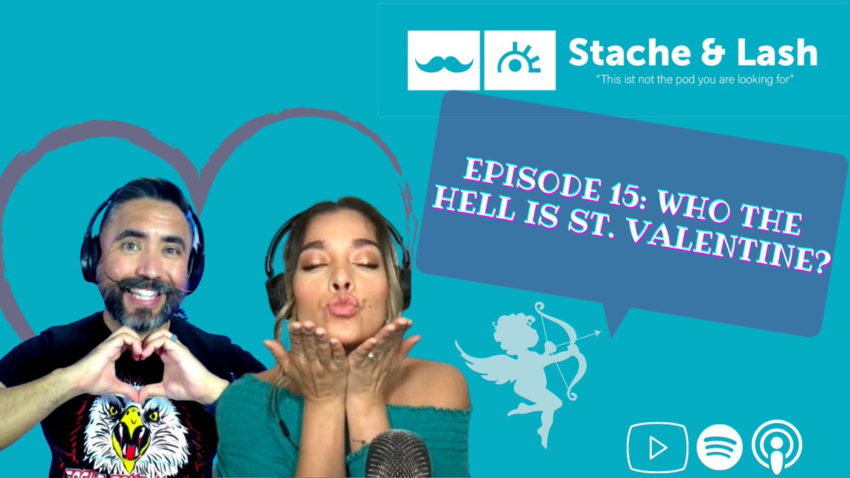 StacheLash's tweet photo. Episode 15: “Who the h*ll is St. Valentine?” is out!! ❤️

We break down the “Valentine’s Day”celebration from where it came from to how much is spent nowadays on flowers, chocolate and… jewellery! 💎

Also, watch Stache forget his wedding song on camera! 🤣🤭

🔗 in bio! https://t.co/9dqPsON4WA