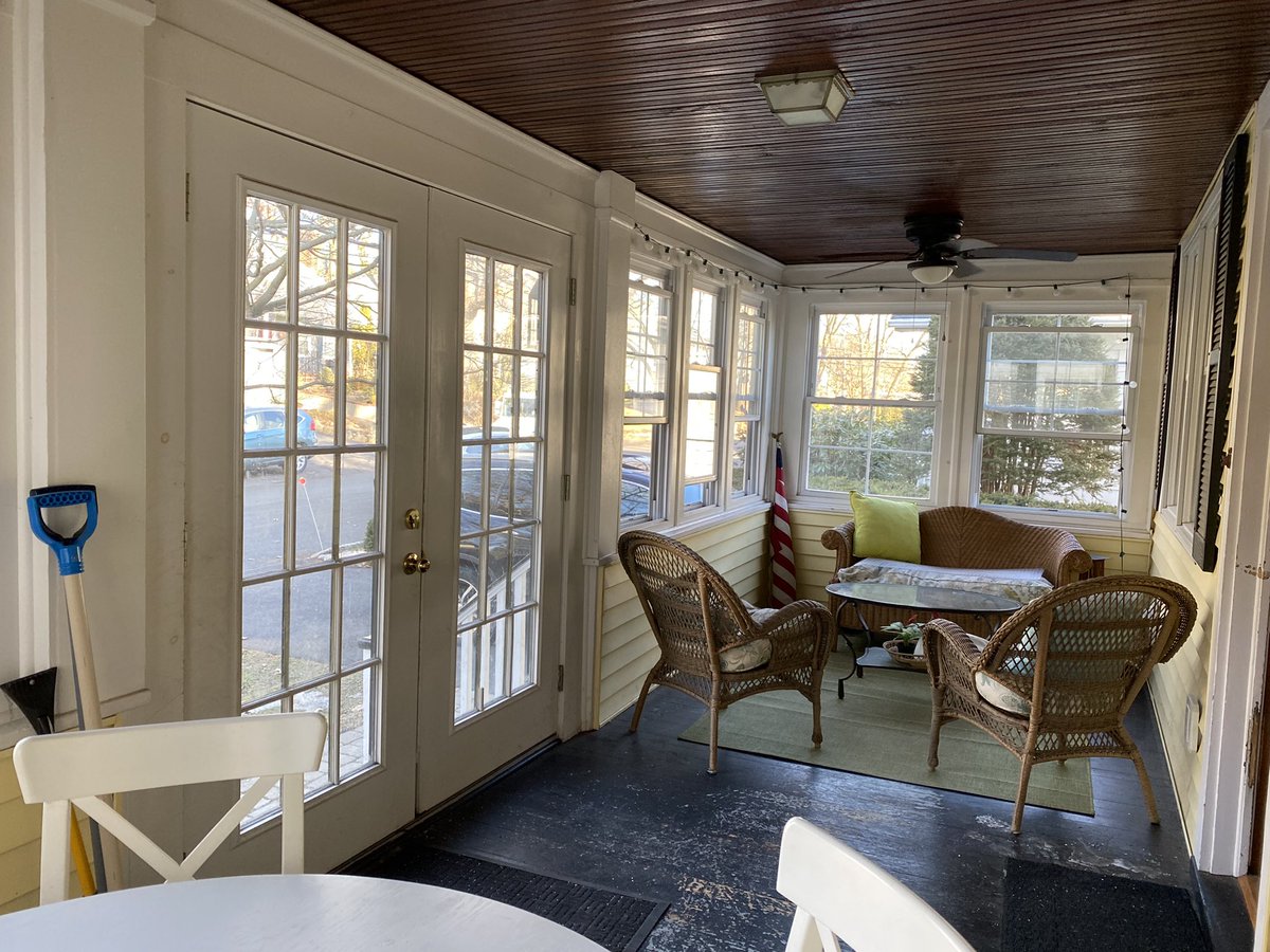 TanyaDennis's tweet photo. It’s almost 60 degrees today!! The windows are open and the porch is no longer a walk-in freezer. 😃 Why, yes, the snow shovels are still there. They’ll be in use again in about 48 hours. #winterinNJ https://t.co/VZdCTM0IOK