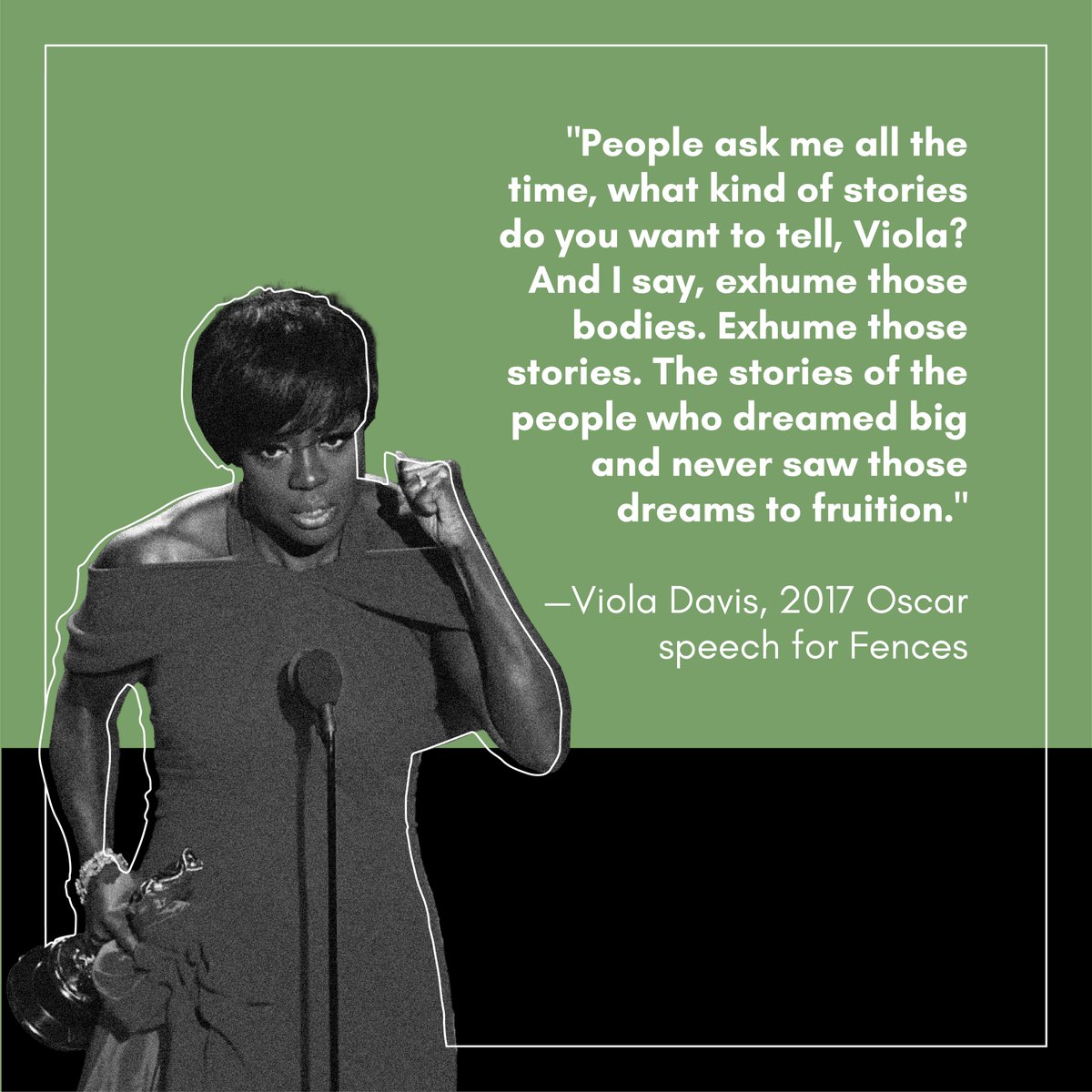 pearlstreet's tweet photo. Filmmakers: As you dream about the stories you want to tell, keep in mind these wise and memorable words from Oscar Award-winning actress Viola Davis. ⭐️⭐️⭐️ 

#BlackHistoryMonth https://t.co/FD91dx9iM3