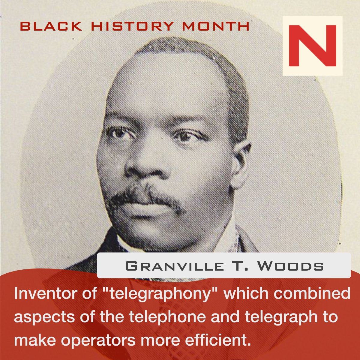 Granville T. Woods invented "telegraphony" which allowed telephone operators to work more efficiently. Alexander Graham Bell's purchase of this invention gave Woods the freedom to later establish the Woods Electric Co.

#BlackHistoryMonth #technology #entrepreneur
