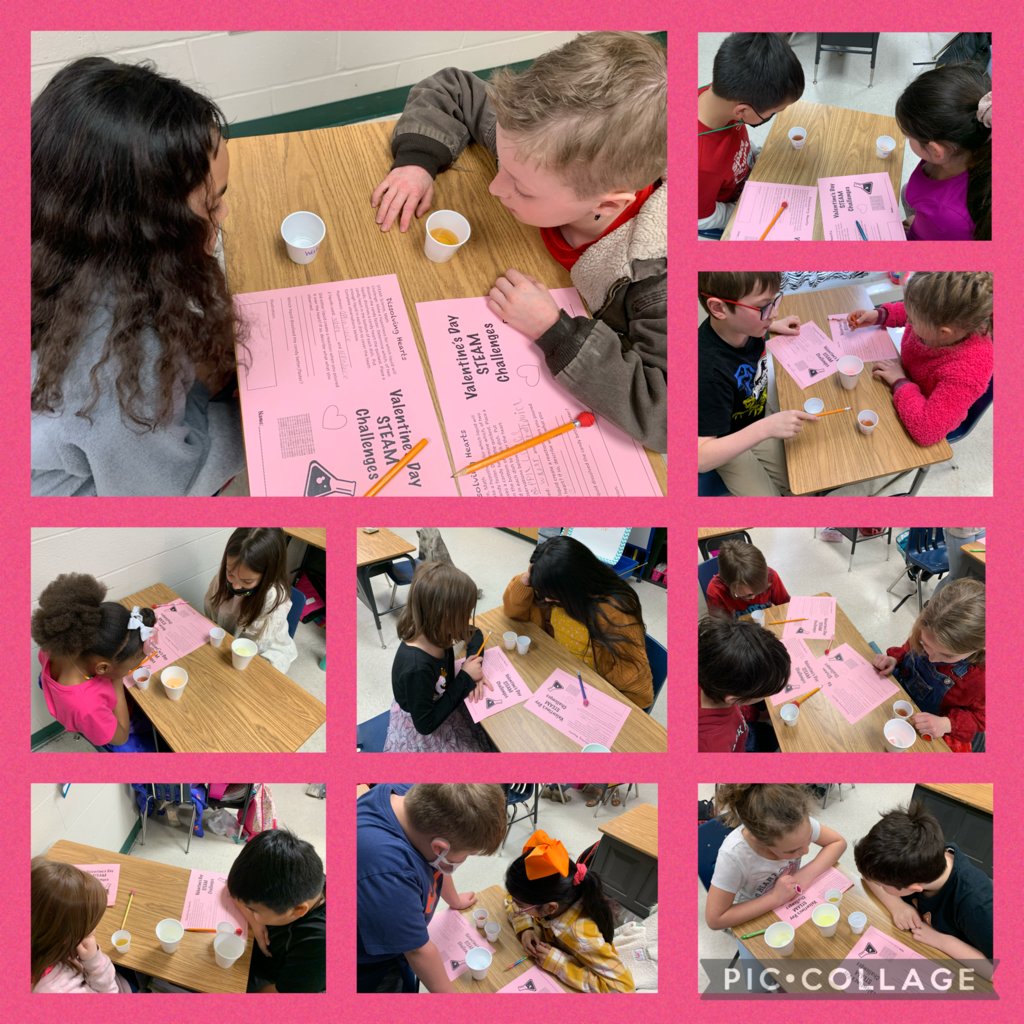 Mrs. Prater's Class at EEI  LOVED experimenting with dissolving candy hearts! Students conducted 2 experiments: what type of liquid dissolves hearts faster &amp; what temperature of water dissolves hearts faster!