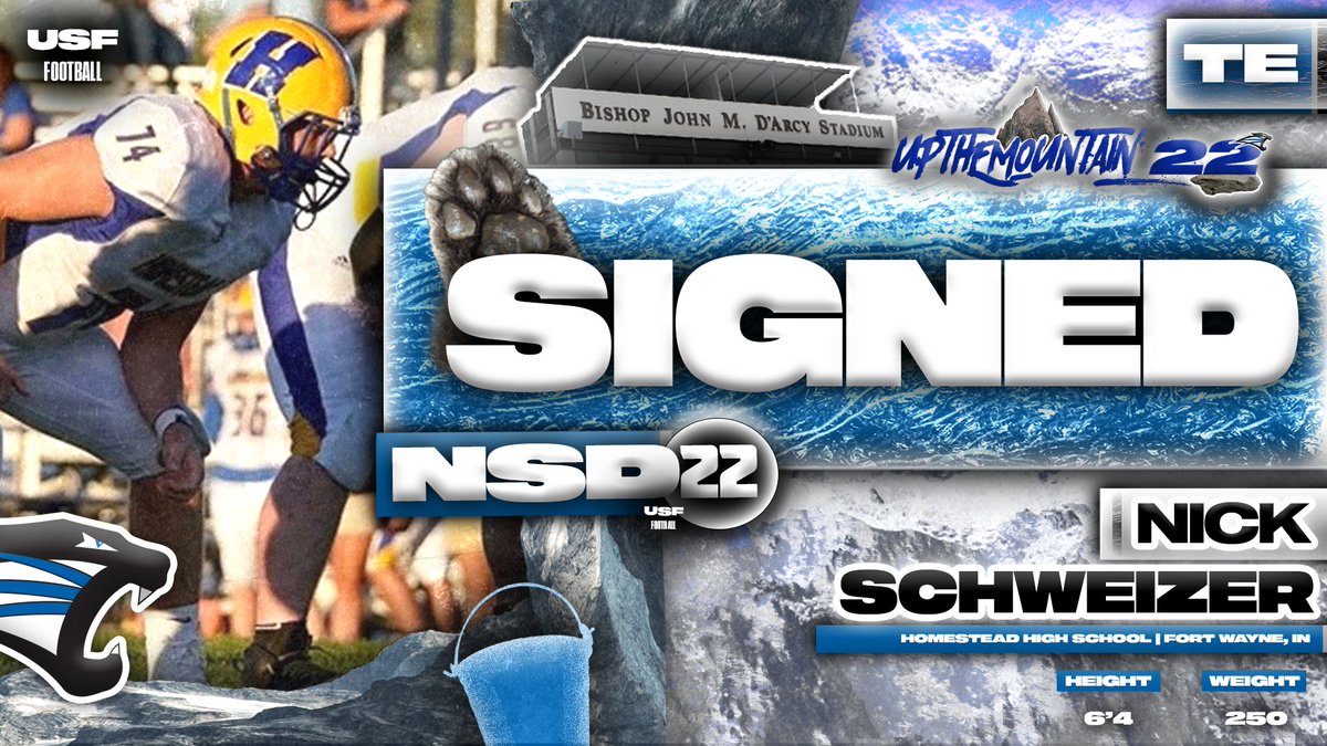 usf_fb's tweet photo. Made it to the summit. ⛰

Welcome, @SchweizerNick03 to the pack.

Hudl: https://t.co/3fysTe3IRt

#UpTheMountain22 x #NSD22 | #GoCougs🐾 | #FillYourBucket https://t.co/3CS681nuEY