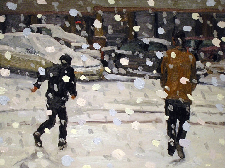 cloudy444_n's tweet photo. Snowfall at A&amp;P Plaza
2005
Ben Reeves
(Collection of Museum London, Ontario) #art #canadianpainting https://t.co/tc8aSYnq9Z