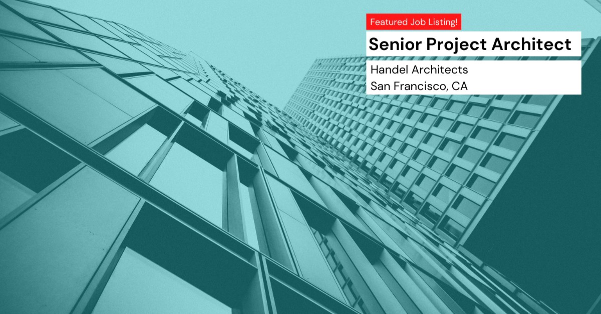 archpaper's tweet photo. Featured Job Listing: @handelarch is hiring for a Senior Project Architect in San Francisco, CA. Check out the full listing at https://t.co/fh9L6YNgpU
#Jobs #architecture #architects #hiring https://t.co/RJJfB47kdr