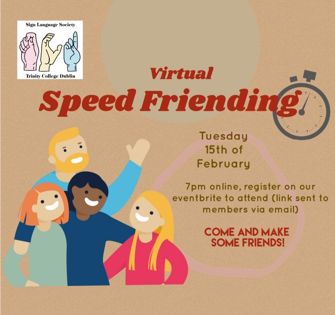 Disappointed you don't have a valentine? Don't be, join us for our speed friending event this Tuesday at 7pm. Looking forward to getting to know more of you !! 
Link to the eventbrite will be shared later on to society members via email SAVE THE DATE!!