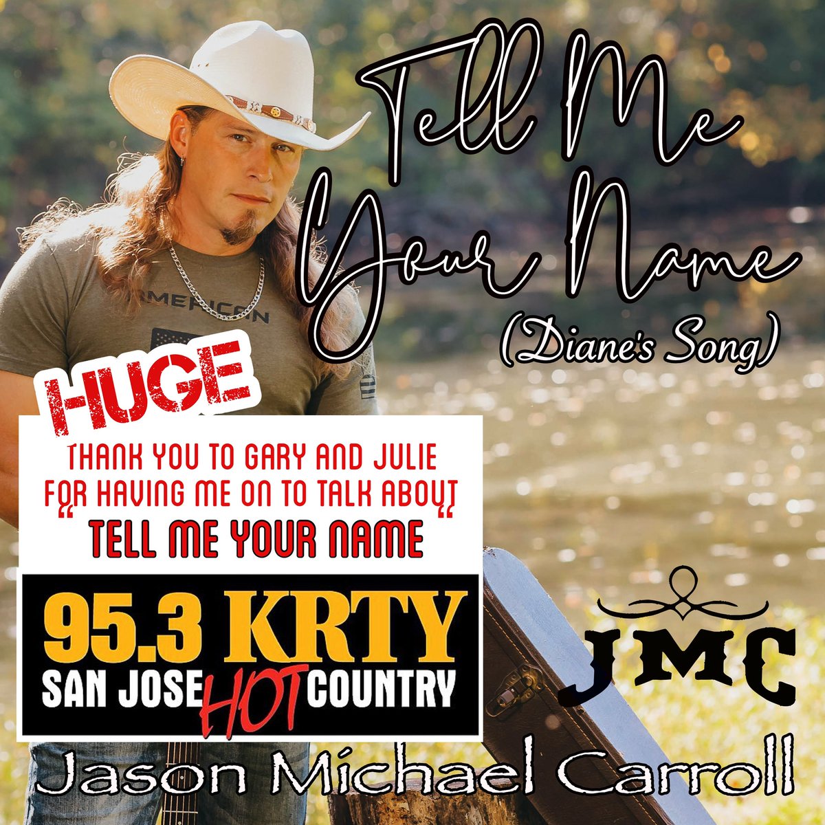 JMCOfficial's tweet photo. ITS HAPPENING!
•
People are starting to hear the song and the impact is being made. HUGE #ThankYou to #SanJose’s @ndeatonkrty @953krty @garyscottthomas & Julie 4 having me on #GaryAndJulie yesterday morning 2 talk about #TellMeYourName.
•
#ThankYou #MuchLove #CallAndRequest https://t.co/2DyK1qmllD