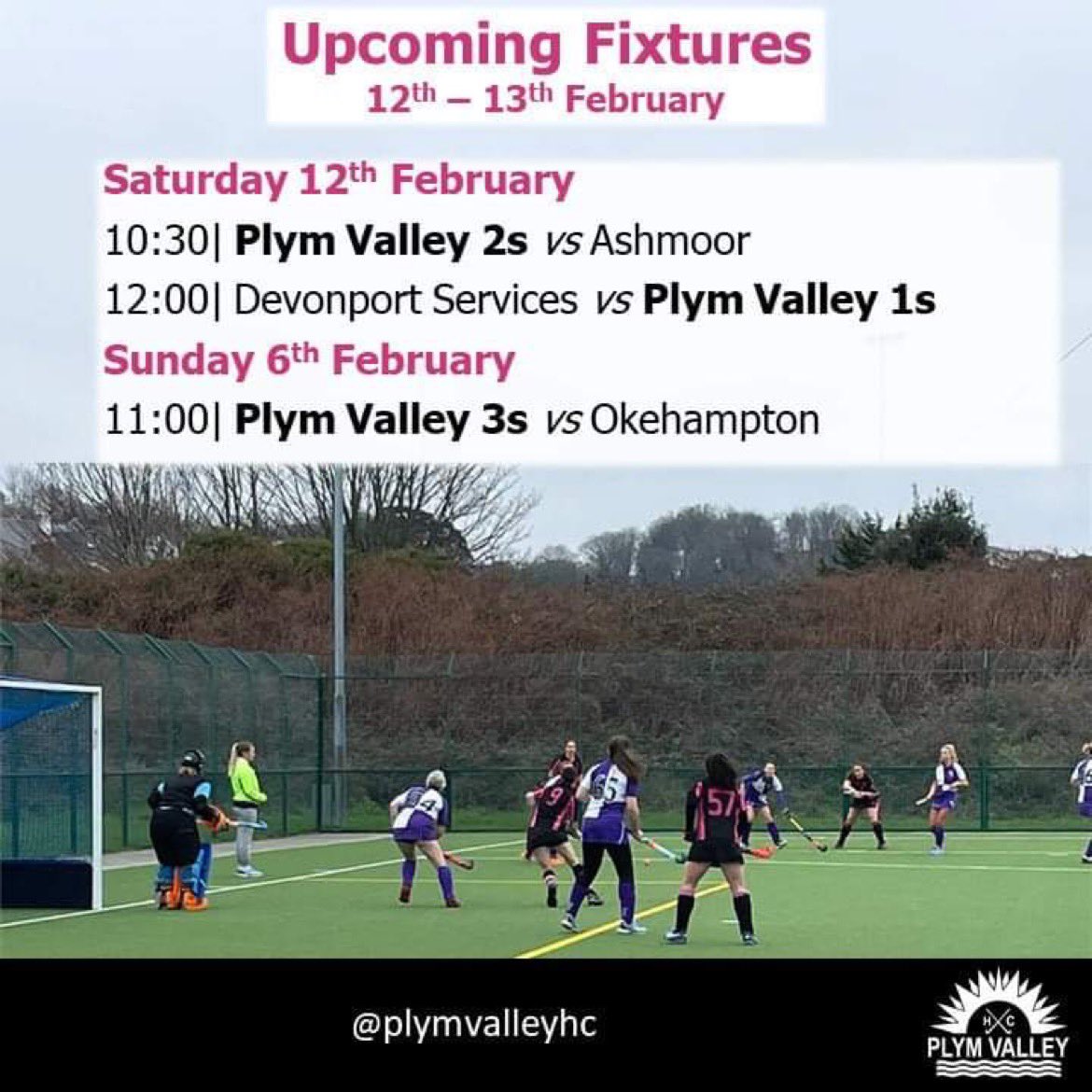 PlymValleyLHC's tweet photo. #FixtureFriday

Some big games for all three teams this weekend with the 1s away to @DServicesHockey , the 2s home to @AshmoorHockey, and the 3s home to @OkeHockeyclub

@PLsportsnews @DevonHockey 

#pvhc #plymouthwomenshockey https://t.co/AU6bQPjzJY