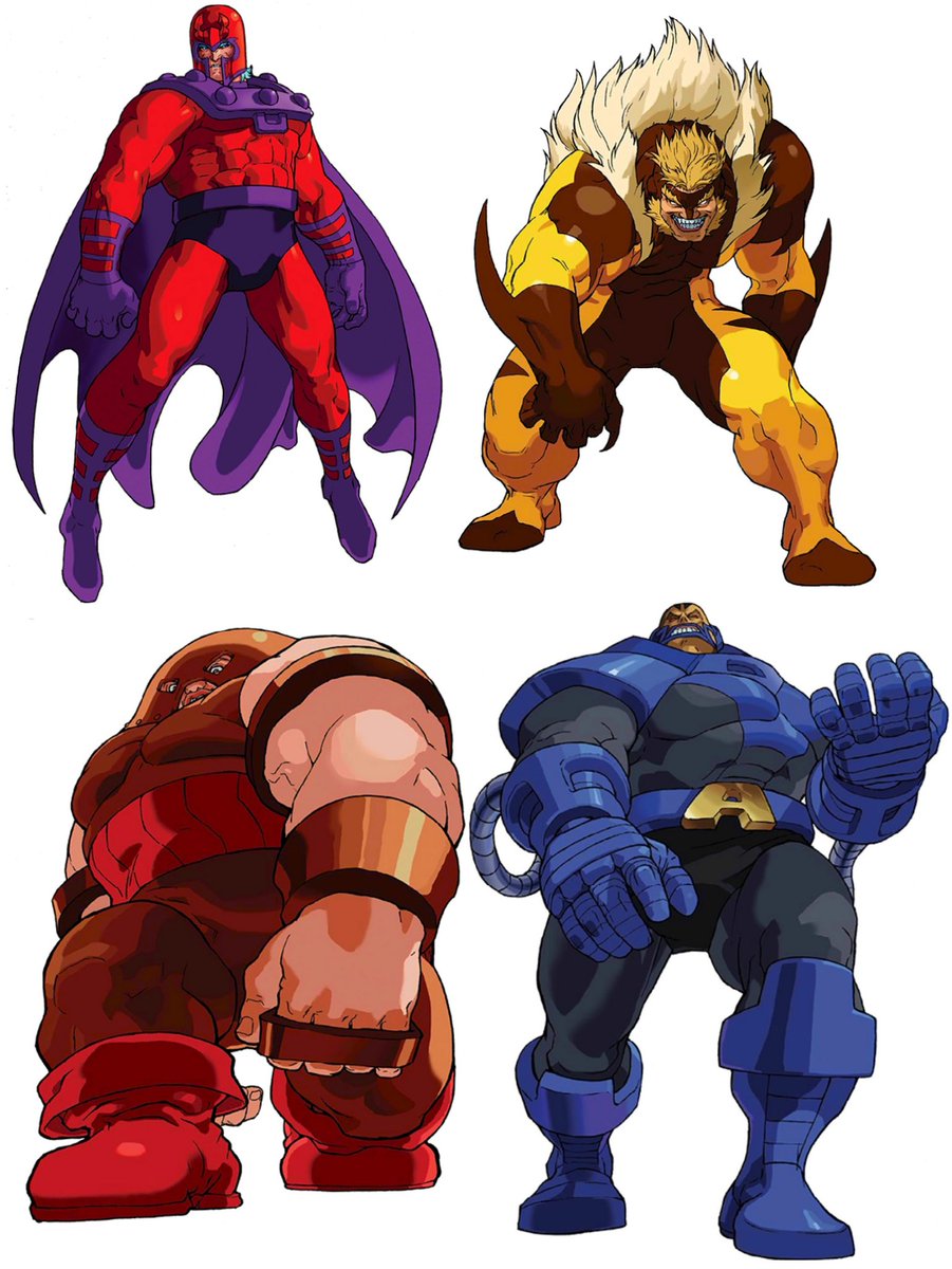 CoolComicArt's tweet image. X-Men vs Street Fighter (1996) character art by Naoto "Bengus" Kuroshima