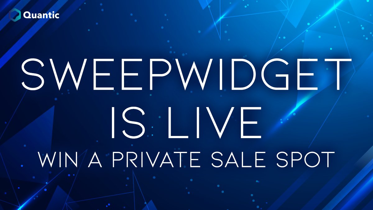 Want to win a spot in our private sale? Fill out the sweepwidget below to be within a chance to win!

sweepwidget.com/view/50291-ohb…

#privatesale #BSC #whitelistspot #sweepwidget

#Quantic