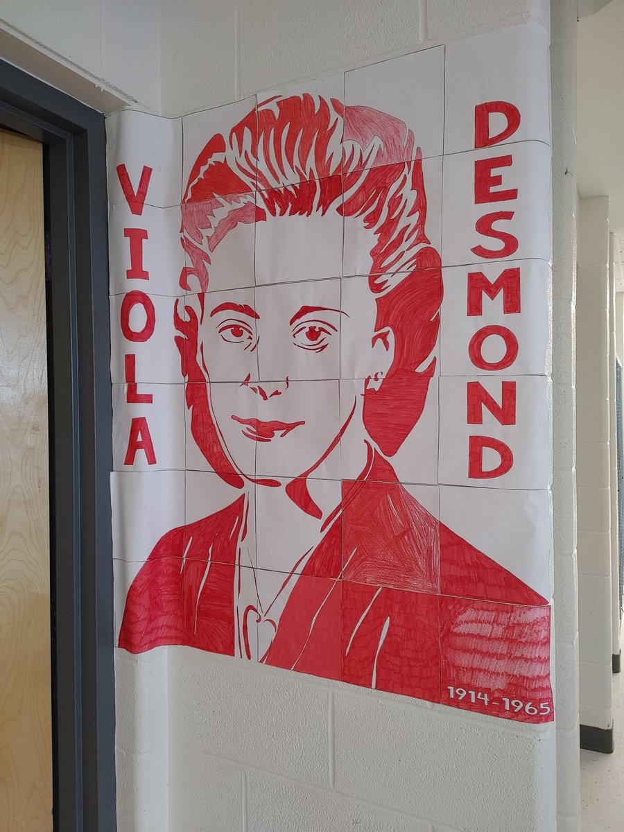 Grade 7 students @stFXOCSB worked hard on their collaborative poster of Viola Desmond. We learned about/remembered her great contributions that took courage and extraordinary strength! Bravo, mes amis! #BlackHistoryMonth #ocsbBlackExcellence #ocsbBlackJoy #ocsbBlackHistoryMonth