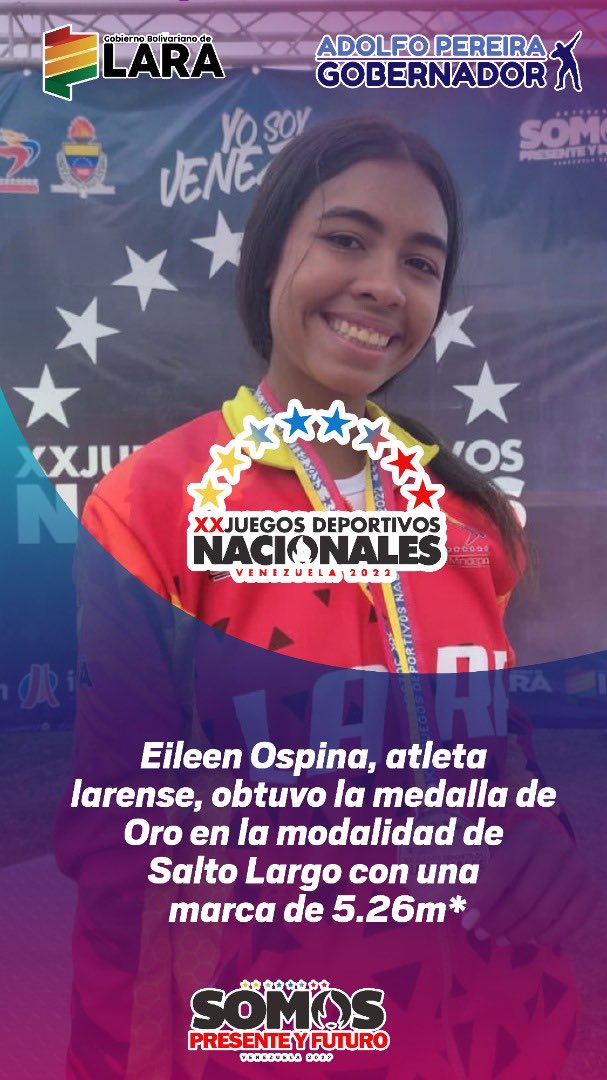 Así se hace campeona! Orgullo larense Eileen Ospina.
