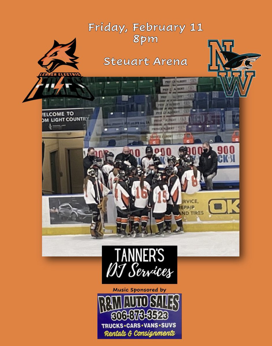 Gather ‘round it’s 🦊Game Day🦊 

We start a home and home weekend battle with the Sharks from the Northwest and tonight is our last Prince Albert home game of the regular season! 

We’re back on the road Sunday to battle the Sharks in their barn! 
Let’s go Foxes!