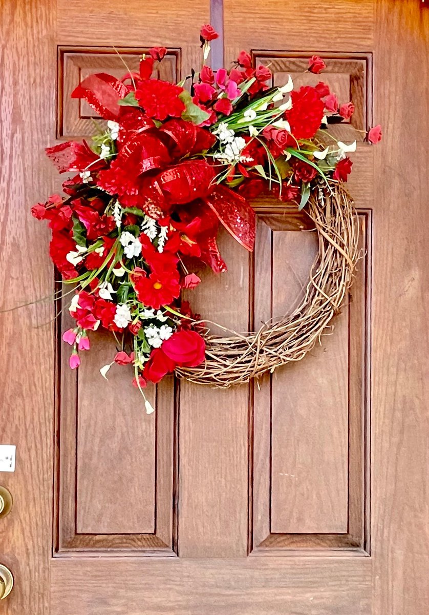Excited to share this item from my #etsy shop: Elegant and Sophisticated Asymmetrical Grapevine Valentines Wreath in Red with White Accents. A Perfect Gift! etsy.me/3Lrtq64