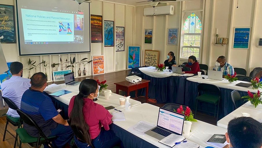 BZClimateChange's tweet photo. Today's Final session of the Migration, Environment and Climate Change  Workshop focused on planned relocation as an adaptation strategy to environmental events &amp; changes. We want to thank all the participants for attending and the IOM &amp; NCCO Team for facilitating this training. https://t.co/0ij3lVZmAw