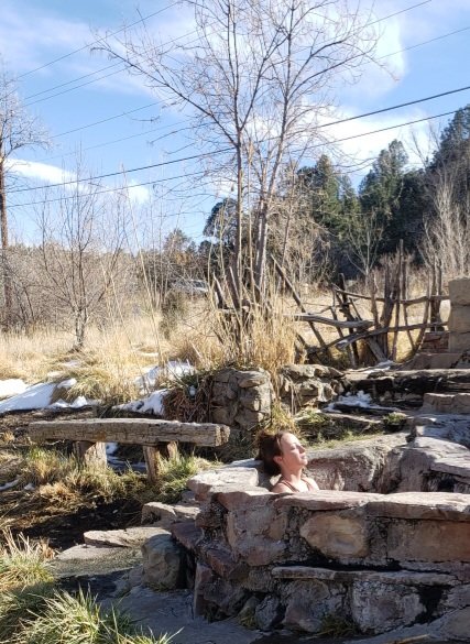 CDuchardt's tweet photo. Well-earned reward after doing #allthescience at @rangelands meeting, Montezuma hot springs outside Las Vegas Nm https://t.co/LvtJWG5xcx