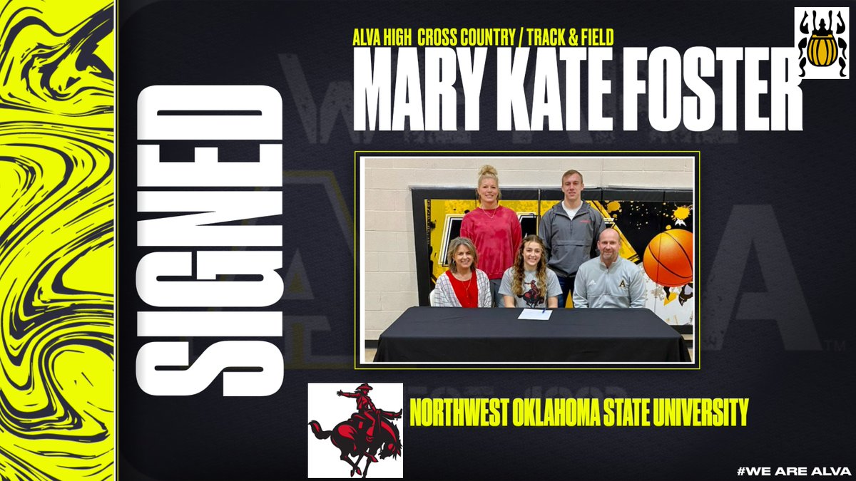 Congratulations to Mary Kate Foster for signing her letter of intent to do cross country / track &amp; field at Northwestern Oklahoma State University! #WeAreAlva