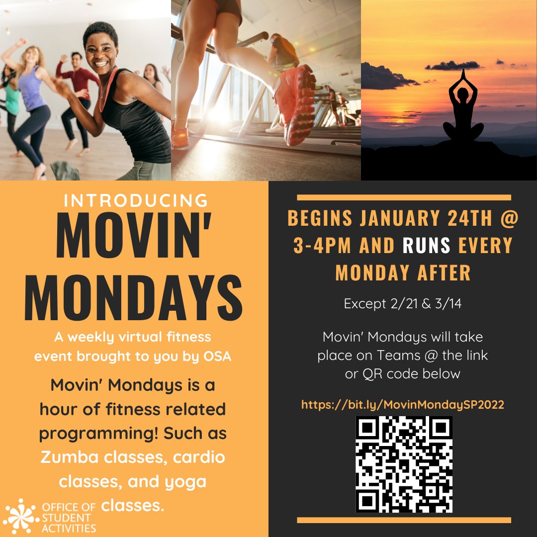 It is not too late to start joining OSA and friends virtually for our Movin Mondays from 3 - 4pm every Monday. Get the body moving and join us here: linktr.ee/JJCOSA