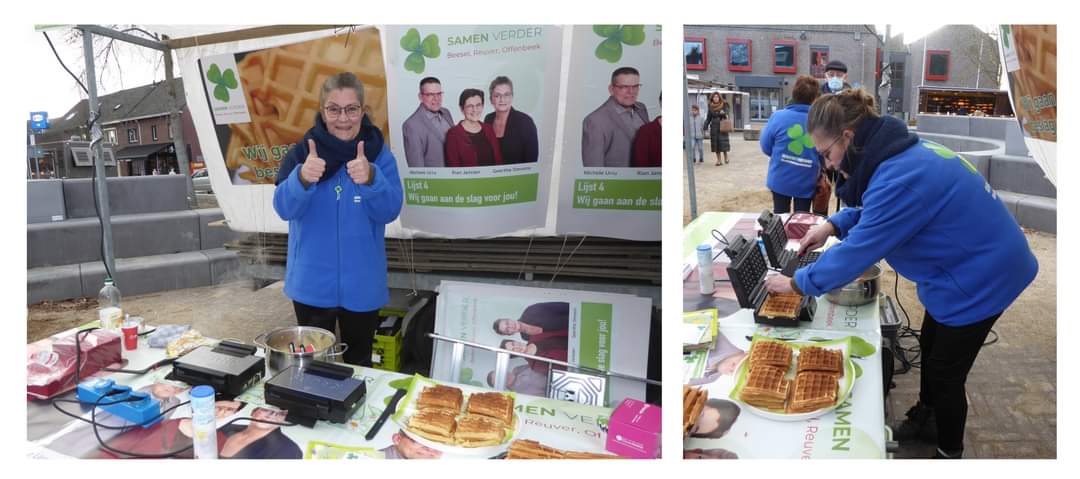 Vanmiddag mooie, interessante, gesprekken gehad op de weekmarkt in Reuver. Onze, live gebakken, wafels waren heerlijk. Stem 16 maart Samen Verder Beesel Lijst 4
Lokaal, progressief, eerlijk, transparant. Volgende week in Beesel en Offenbeek. Wij gaan aan de slag voor jou!
