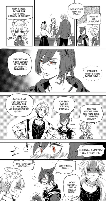 Jealousy 🙀
#FFXIVART #Grahatia #Bellstinien 