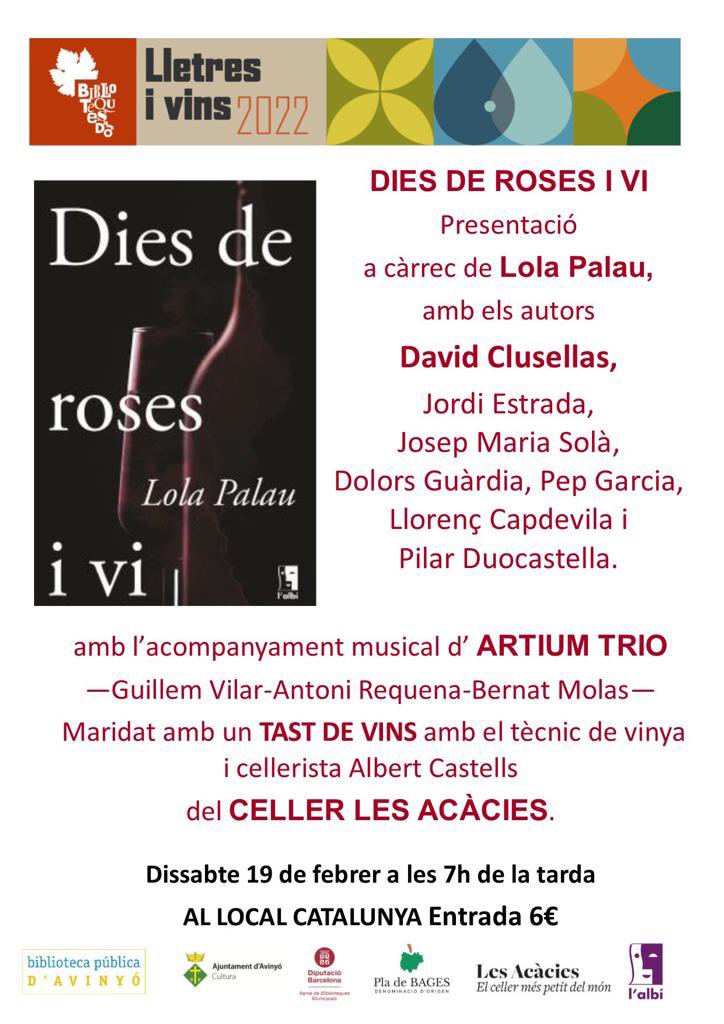 Mira què faran el dissabte 19 febrer a Avinyó…al local Catalunya <a href="/biblioavinyo/">Biblioteca d'Avinyó</a> <a href="/AjAvinyo/">Ajuntament d'Avinyó</a> <a href="/dopladebages/">DO Pla de Bages</a> <a href="/LesAcacies/">Les Acàcies</a> <a href="/edicionsalbi/">Edicions de L'Albí</a>