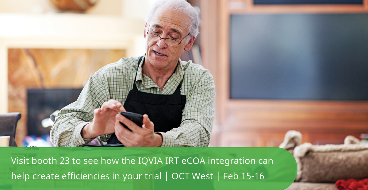 IQVIA_global's tweet photo. Join IQVIA at booth 23 to see how our #IRT and #eCOA integration can help create efficiencies in your next trial. Our experts can't wait to speak with you and show you how the integration works. We'll see you there: https://t.co/TQ29uvH2JQ #clinicaltrials #OCTwest https://t.co/xhwRmnAYQc
