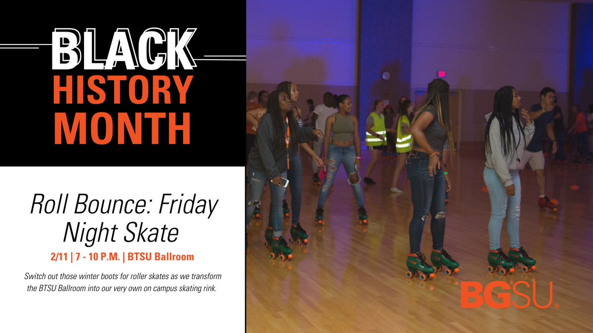Switch out those winter boots for roller skates as we transform the #BGSU BTSU Ballroom into a skating rink. 

Not interested in skating? Catch the showing of "United Skates," a documentary highlighting Black 🛼 rinks across the U.S. #BlackHistoryMonth

➡️ bit.ly/3Bchhxf