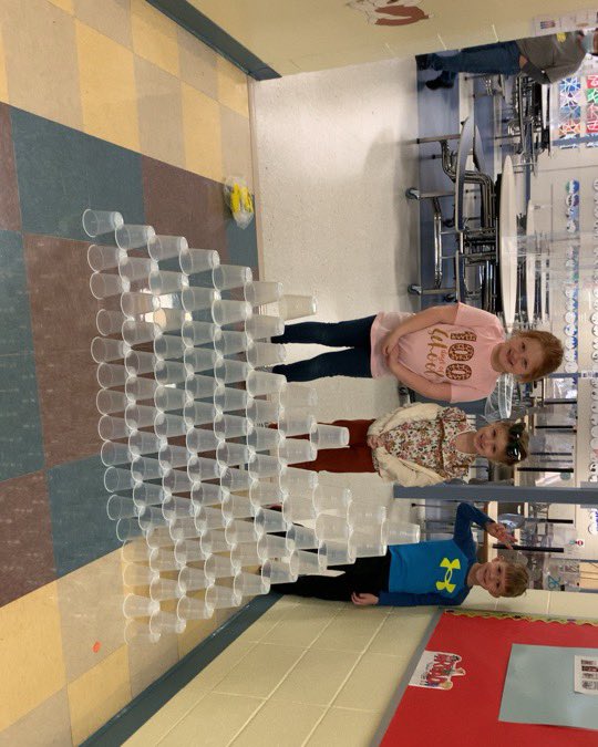 Today we celebrate!!  We made it to 100 days of school. These kinders have grown so much, so we celebrated!  We built with 100 cups, we completed 100 exercises, we had 100 pieces of snack, we counted, and we also celebrated outside with the beautiful ☀️ and wrote 100 words!!