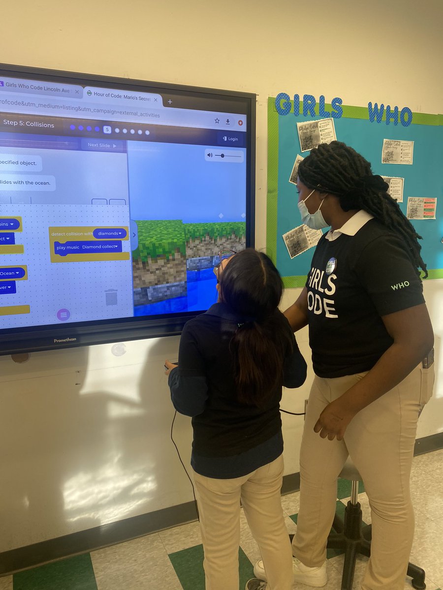 MsPhippste's tweet photo. Perseverance and helping each other through tasks is a key ingredient during @GirlsWhoCode. We learn and grow together! @LincolnAve216 #LincolnGirlsCode https://t.co/CGXnpks2na