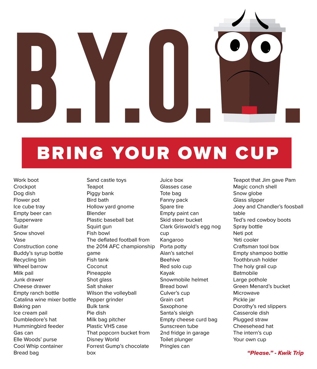 remember that time another gas station stole our coffee cups? good news is  we have 99 cent refills till we secure cups again. here's 99 ideas to get  you started