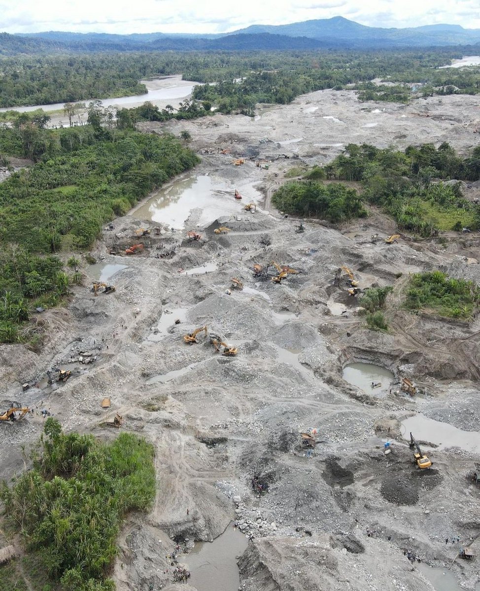 sikuanga's tweet photo. Esta es la devastación de la zona del río Yapino, Ubicado en la provincia de Napo Es cruel,injusto, terrorífico. Es la huella que deja el famoso progreso: arrasador, aniquilador. https://t.co/JlkVwXoTk9