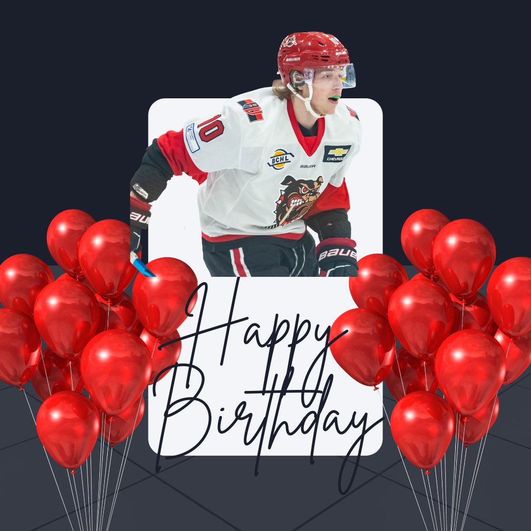 AVBulldogs's tweet photo. Happy Birthday to our own Logan Holm! Let’s celebrate with a big win tonight! #bulldogshockey https://t.co/KYwrlN3242