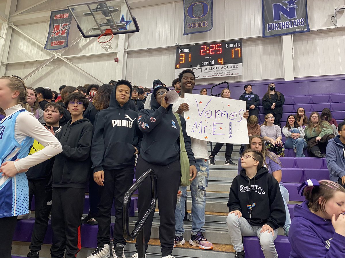 MsGerloski's tweet photo. What an afternoon! North’s Staff vs. Student basketball game was full of exciting moments! Thanks to all the students and staff who participated #StaffWon! #NorthPride https://t.co/sG7hDXgvV1