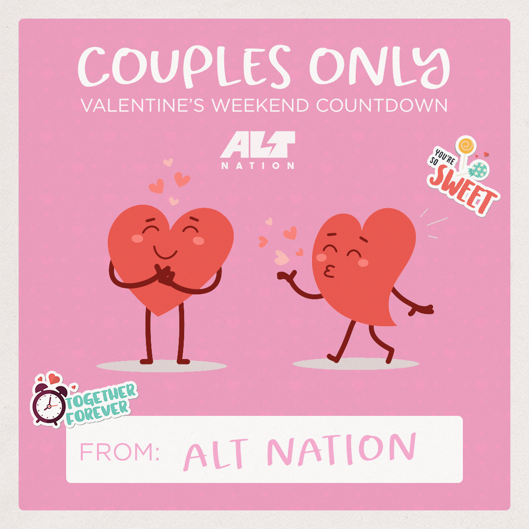 😍we're kicking off Valentine's Day weekend w/our special 'Couples Only' countdown feat. the biggest duos in alt music! 5pm(et)💕 siriusxm.us/CouplesOnly