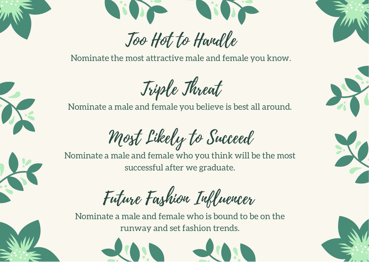 mlec_2022's tweet photo. SENIOR BRUNCH 2022 IS FEBRUARY 17TH AT THE RUSTY PELICAN! 💐
Please submit your senior brunch superlative nominations through the form linked below. You CANNOT be nominated for a superlative if you are not attending senior brunch. https://t.co/MwKuGnqPpj