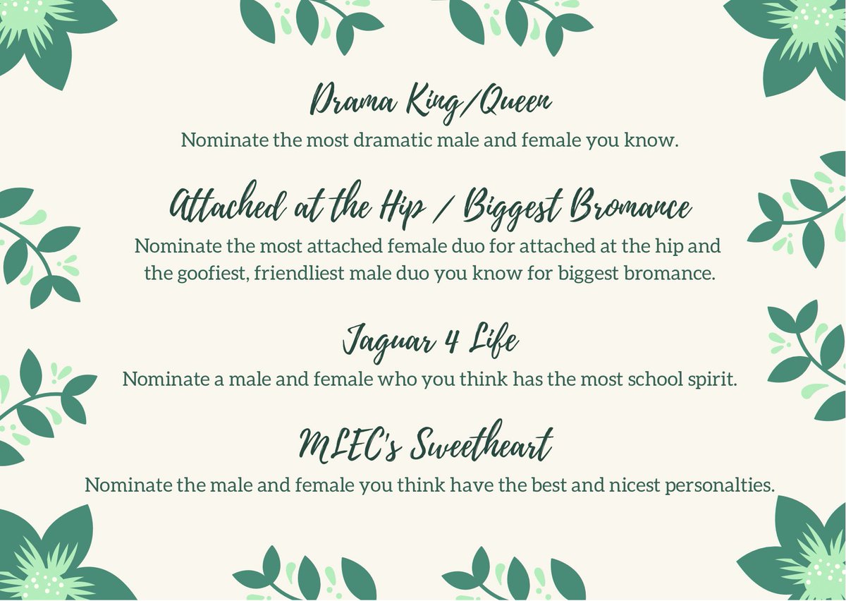 mlec_2022's tweet photo. SENIOR BRUNCH 2022 IS FEBRUARY 17TH AT THE RUSTY PELICAN! 💐
Please submit your senior brunch superlative nominations through the form linked below. You CANNOT be nominated for a superlative if you are not attending senior brunch. https://t.co/MwKuGnqPpj