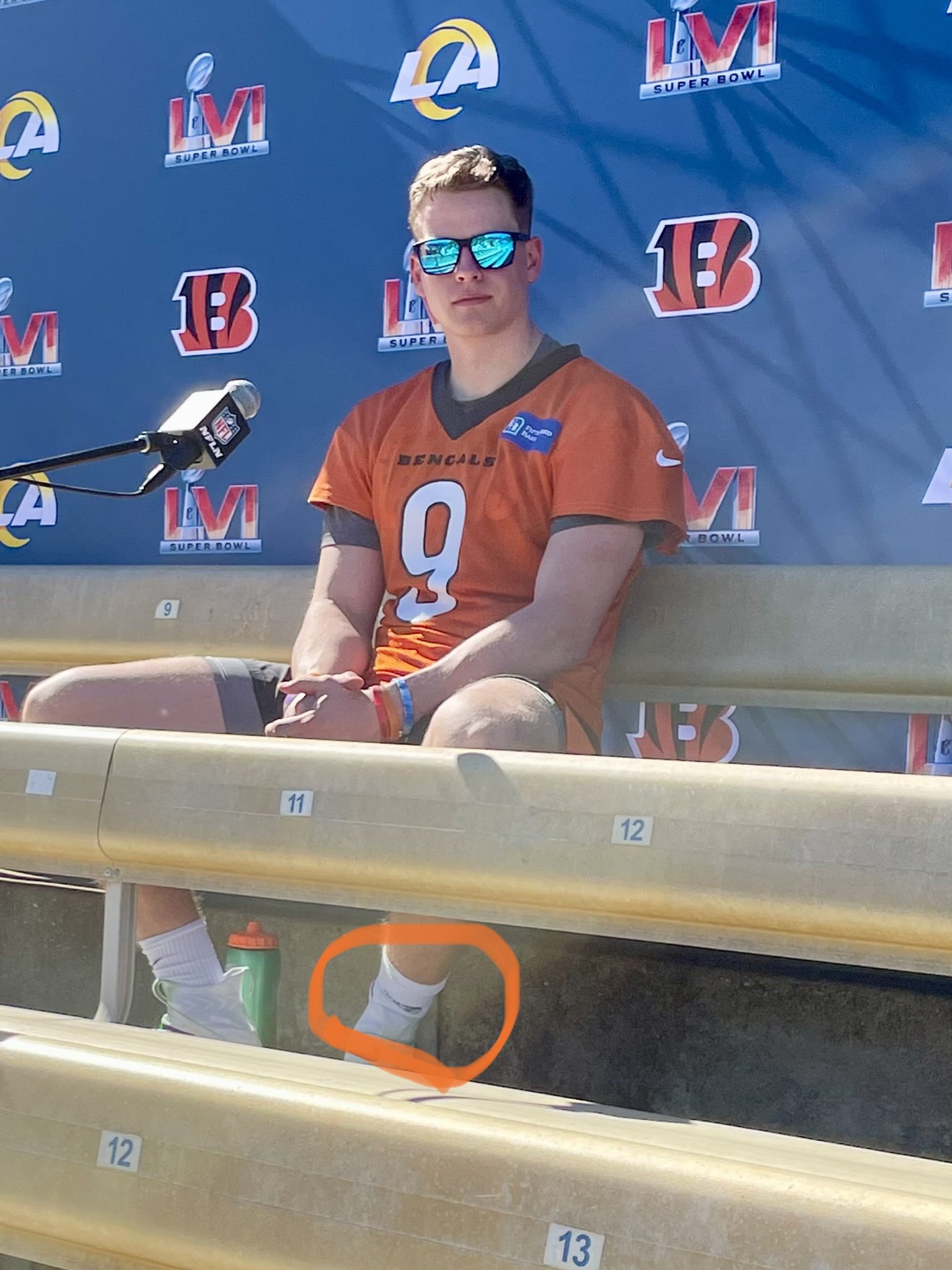 What sunglasses was Joe Burrow wearing? 